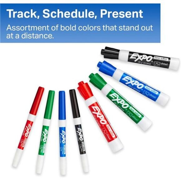 Dry Erase Markers Set Mixed Tip White Board Markers with Eraser Assorted Colors - Picture 3 of 6